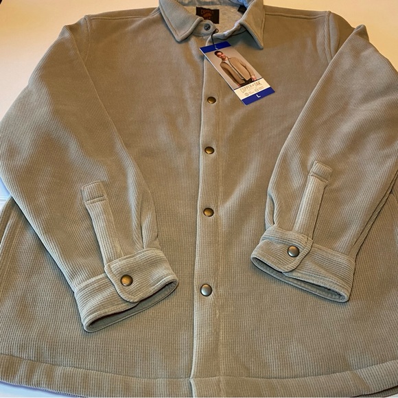 Men's Beige Fleece Jacket by Copper & Oak looks like a Corduroy Jacket. Size L - Picture 3 of 16